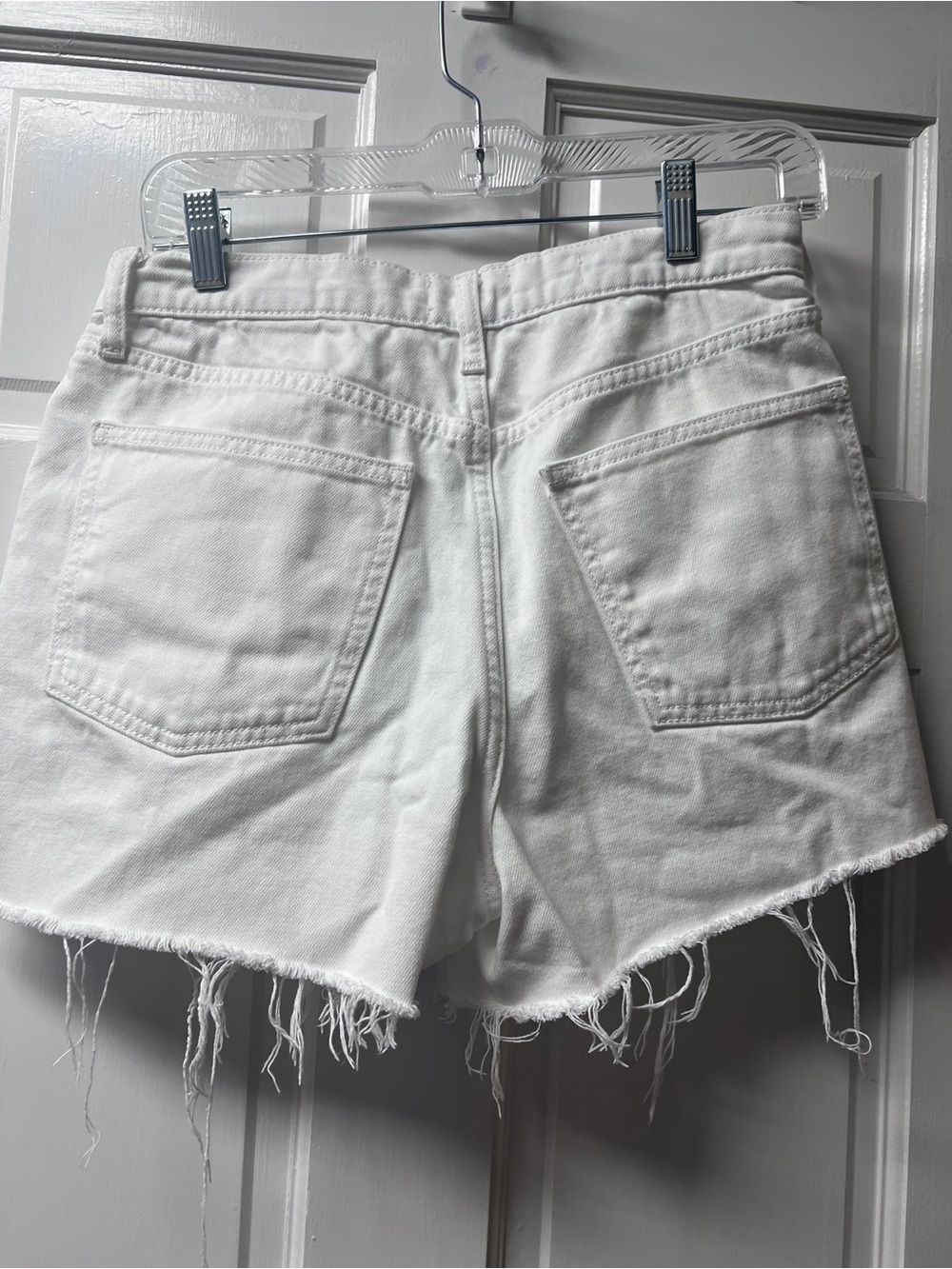 Universal Thread White Frayed-Hem Denim Shorts